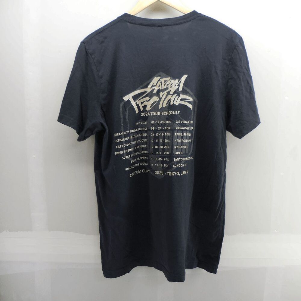 Capcom Pro Tour '24 Prepare Shirt Size L Black Tour Date Both Side Graphics - Picture 4 of 5